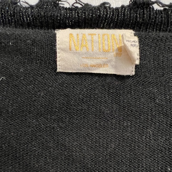 Nation LTD Alpaca Blend Jolie Deep V Color Block Sweater Womens Size XS - Picture 2 of 10